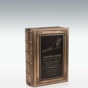 Medium Soaring Eagle Book Cremation Urn - Engravable