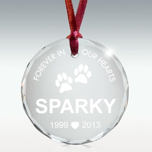 Forever In Our Hearts Crystal Memorial Ornament - Free Engraving