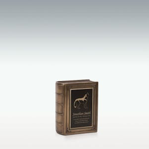 Small Wolf Book Cremation Urn - Engravable