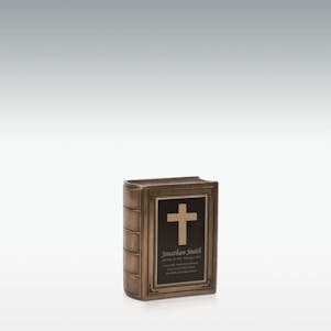 Small Traditional Cross Book Cremation Urn - Engravable
