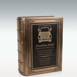 Large Semi Truck Book Cremation Urn - Engravable