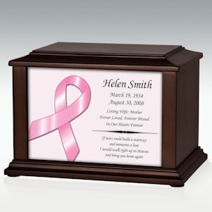 Pink Awareness Ribbon Infinite Impression Cremation Urn