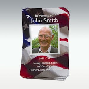 American Flag Photo Memorial Cards - Pack of 10 Cards