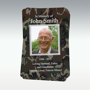 Camouflage Photo Memorial Cards - Pack of 10 Cards