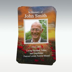 Field of Flowers Photo Memorial Cards - Pack of 10 Cards