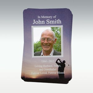 Golfer Photo Memorial Cards - Pack of 10 Cards