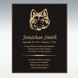 Wolf Head Book Plaque Only