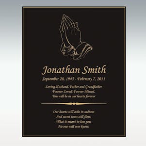 Praying Hands Book Plaque Only