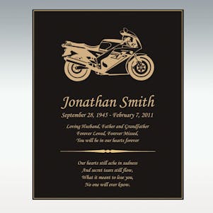 Sport Motorcycle Book Plaque Only