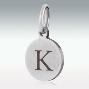 Alphabet Charm "K" for Cremation Jewelry