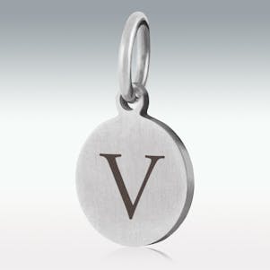 Alphabet Charm "V" for Cremation Jewelry