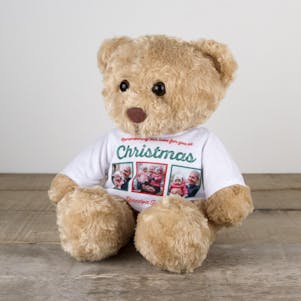 Christmas T-Shirt Teddy Bear - Cremation Urn - Large Tan