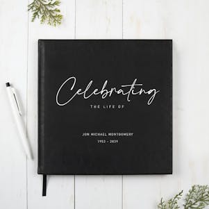 Personalized Celebrating The Life Of Funeral Guest Book