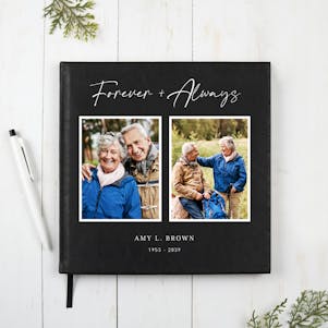 Personalized Forever And Always Photo Funeral Guest Book