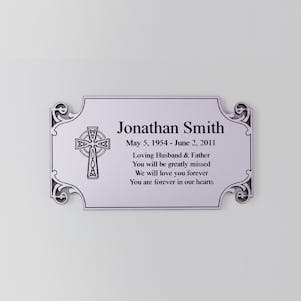2-1/4" x 4" - Fancy Cut Rectangle Silver Engraved Plate