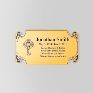 2-1/4" x 4" - Fancy Cut Rectangle Gold Engraved Plate