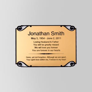 2-3/4" x 4" - Swirl Cut Rectangle Gold Engraved Plate