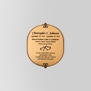 3" x 2-1/2" Simple Border Oval Gold Engraved Plate