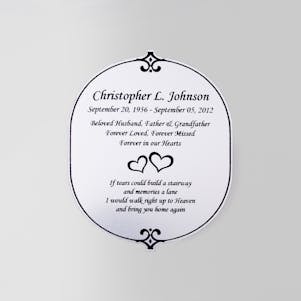 4" x 3" Simple Border Oval Silver Engraved Plate