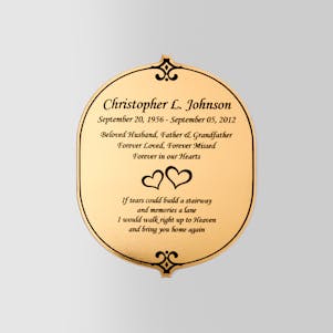 4" x 3" Simple Border Oval Gold Engraved Plate