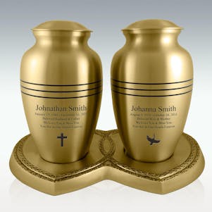 Classic Companion Cremation Urns With Heart Base