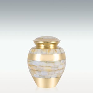 Brass Mother Of Pearl Child Cremation Urn - Engravable