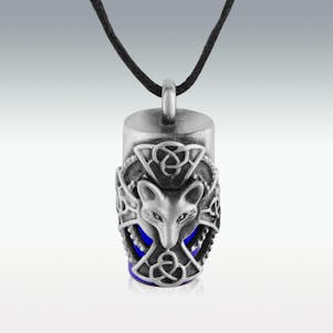 Fox Cobalt Glass Cremation Jewelry - Engravable