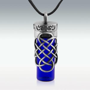 Intertwine Celtic Cobalt Glass Memorial Jewelry - Engravable