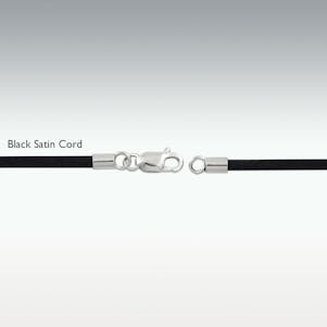 Black Satin Cording - Stainless Steel Clasp - 18"