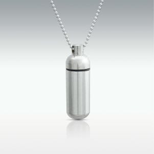 Silver Classic Cylinder Cremation Jewelry - Engravable