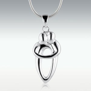 Mother & Child 14k White Gold Cremation Jewelry - Companion