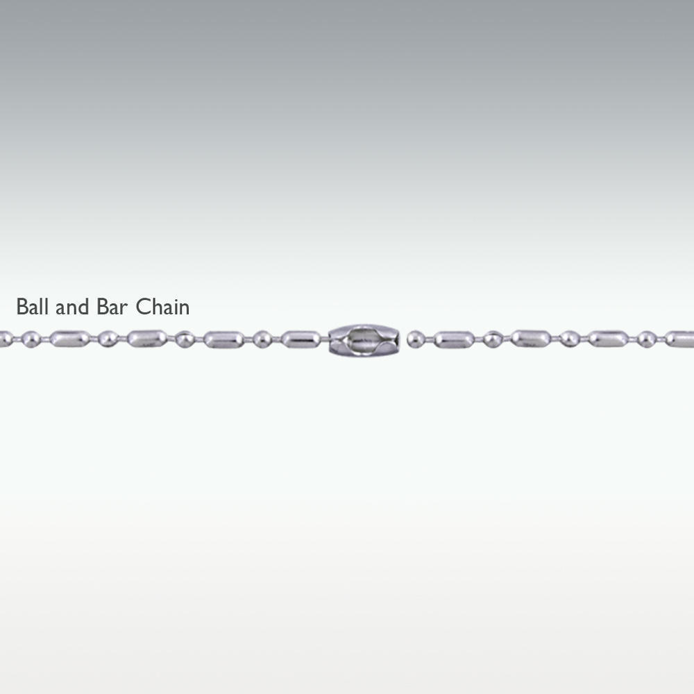 Silver Ball and Bar Chain - 24