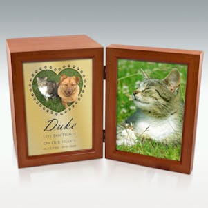 Paws On My Heart Cherry Photo Urn - Engravable