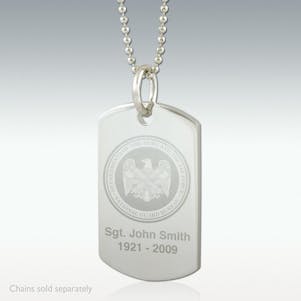 Army and Air Force Dog Tag Engraved Pendant - Silver
