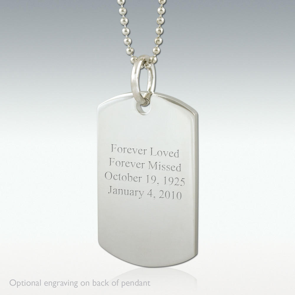 Your Presence We Miss Dog Tag Engraved Pendant Silver