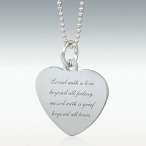 Loved Engraved Heart Pendant - Silver
