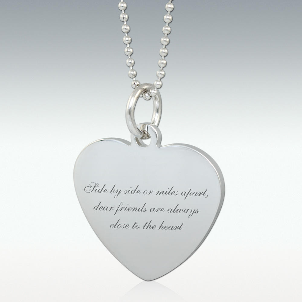 EverWith Engraved Heart and Bow Handwriting Memorial Necklace with Fin –  EverWith®