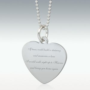 If Tears Could Build Engraved Heart Pendant - Silver