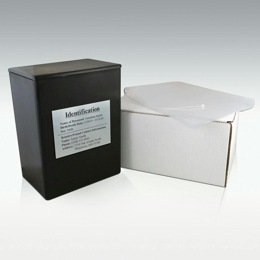 TSA approved black urn box