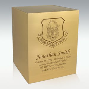 Air Force Reserve Command Bronze Cube Cremation Urn - Engravable