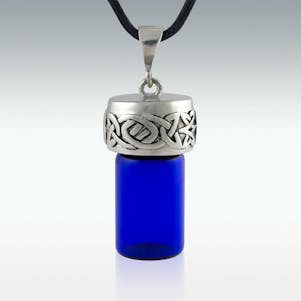 Celtic Cobalt Glass Cremation Jewelry - Engravable