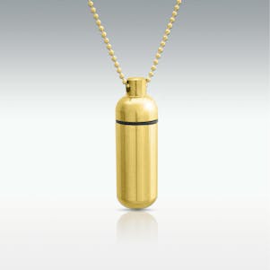 24k Gold Plated Classic Cylinder Cremation Jewelry