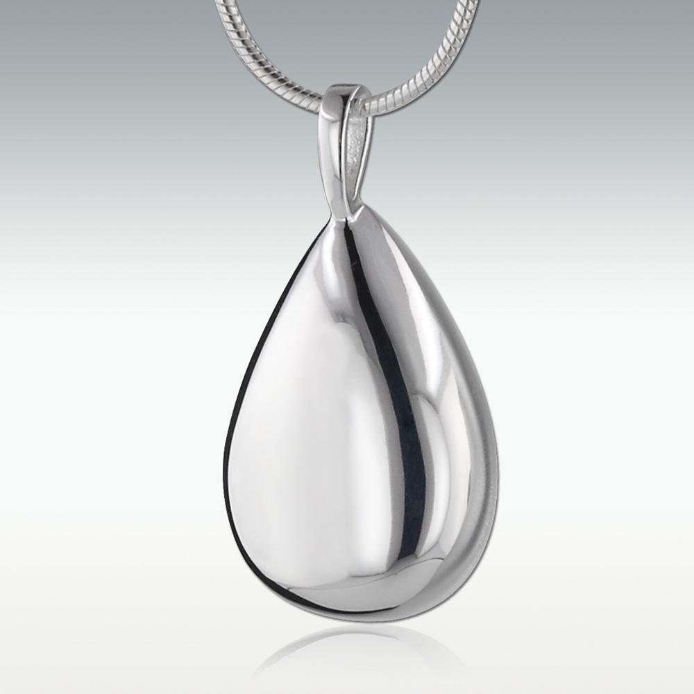 Teardrop Sterling Silver Cremation Jewelry - Perfect Memorials