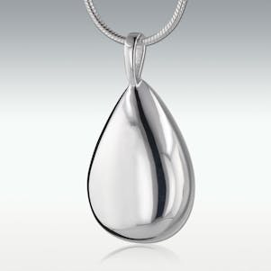 Timeless Teardrop Sterling Cremation Jewelry - Engravable