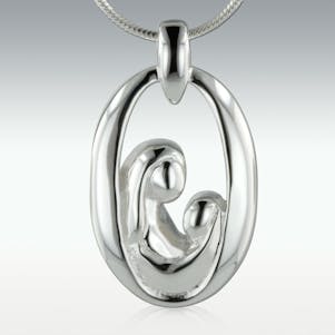 Mother And Child Sterling Silver Cremation Jewelry - Engravable