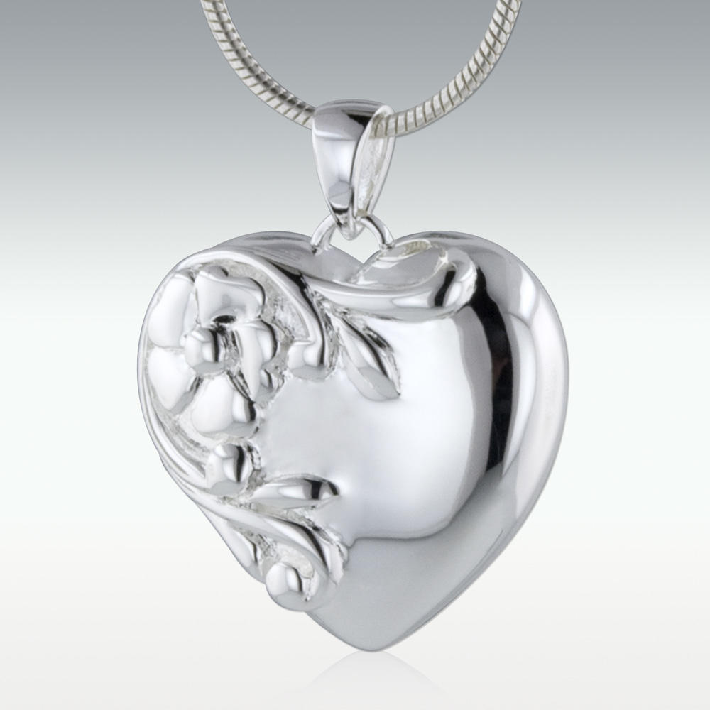 White gold urn deals pendant