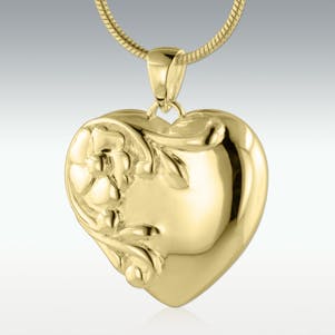 Blooming Love Solid 14k Gold Cremation Jewelry - Engravable