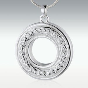 Celtic Eternity Circle Sterling Silver Cremation Jewelry