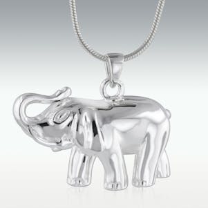 Elephant 14k White Gold Cremation Jewelry