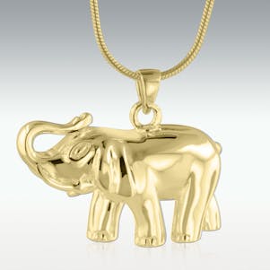 Elephant Solid 14k Gold Cremation Jewelry